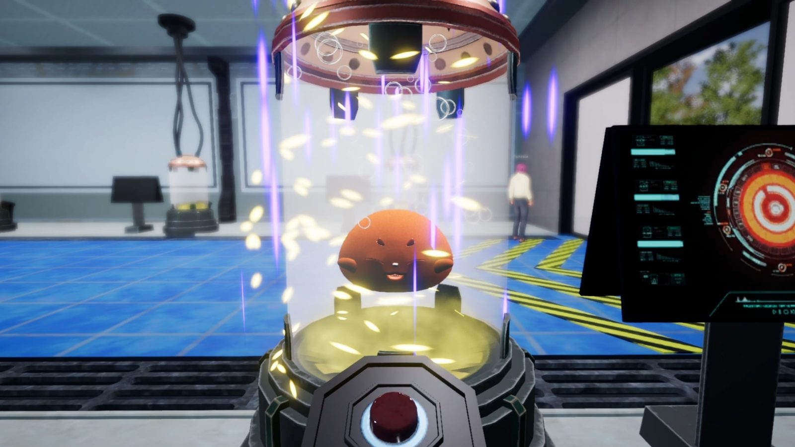 A Yooca Pet evolving inside a glowing capsule